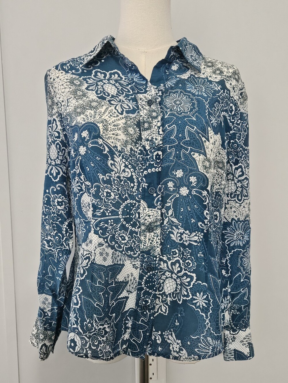 Coldwater Creek Size PL (14/16) Button Up Women's Long Sleeved Blouse Shirt Top